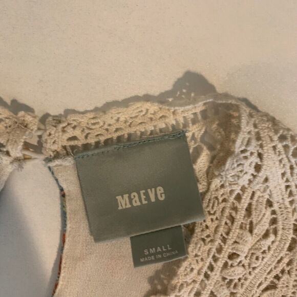 Maeve Top Womens S Small Multi Laced Eleanor Crochet Floral Lined Keyhole Blouse - Picture 9 of 14